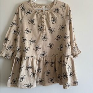 Rylee and CruFloral Beige Kids Dress